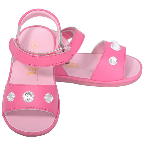 Angel Fuchsia Jeweled Strap Sandals Baby Girls 1-Toddler Girls 7 - SophiasStyle.com